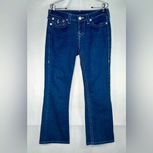 True Religion Becky Rhinestone Flap Pocket Jeans Slight Flare Y2K‎ Sz 31